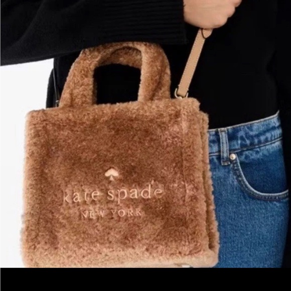 Kate Spade Brown Faux Fur Tote - Picture 9 of 10